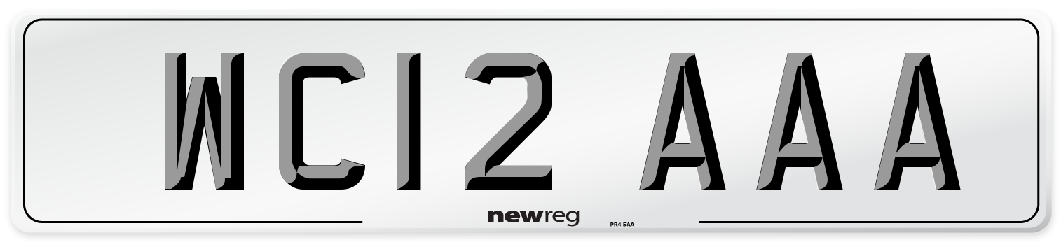 WC12 AAA Number Plate from New Reg